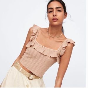 Zara Ruffle Knit Crop Top